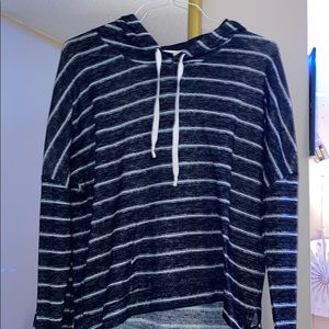 Striped beach coverup sweatshirt